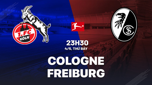 Nhận định bóng đá Cologne vs Freiburg 23h30 ngày 4/5 (Bundesliga 2023/24). Hãy đến F8BET cá cược bóng đá để biết thêm thông tin .